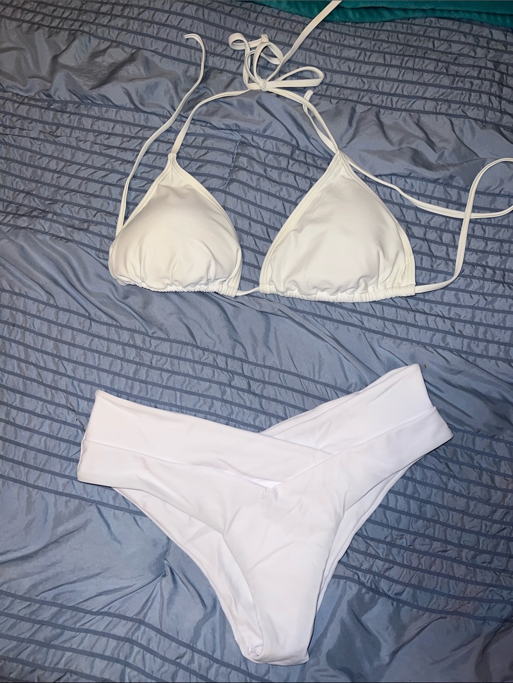 Classic White Triangle Bikini Set